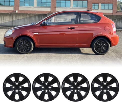 أغطية عجلات فولاذية مقاس 14 بوصة CPW لسيارة Hyundai Accent سيدان هاتشباك 2008-2011، مجموعة تركيب مثبتة بمسامير من مادة البولي بروبيلين مكونة من 4 قطع طلاء in Kuwait