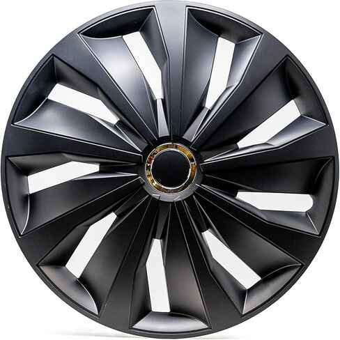 Alpena Action Vehicle Wheel Covers, Premium European-Made Rim Covers with 3-Step Retention System, Durable Hub Caps Fits Most Steel Wheels, Set of 4, 16 Inch, Black in Saudi Arabia