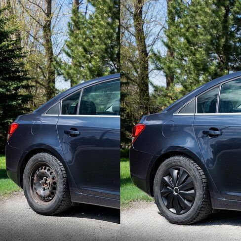 Alpena Action Vehicle Wheel Covers, Premium European-Made Rim Covers with 3-Step Retention System, Durable Hub Caps Fits Most Steel Wheels, Set of 4, 16 Inch, Black in Saudi Arabia