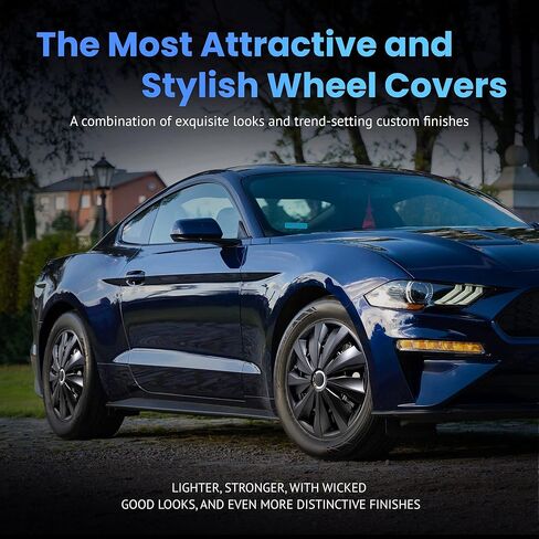 Alpena Action Vehicle Wheel Covers, Premium European-Made Rim Covers with 3-Step Retention System, Durable Hub Caps Fits Most Steel Wheels, Set of 4, 16 Inch, Black in Saudi Arabia