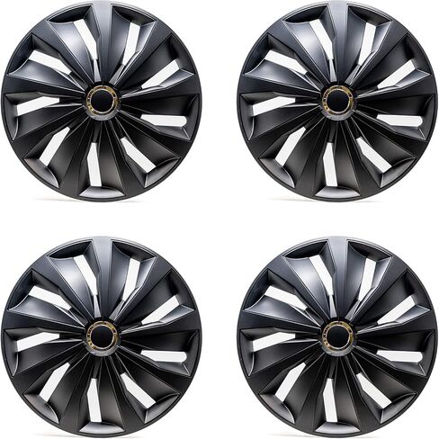 Alpena Action Vehicle Wheel Covers, Premium European-Made Rim Covers with 3-Step Retention System, Durable Hub Caps Fits Most Steel Wheels, Set of 4, 16 Inch, Black in Saudi Arabia