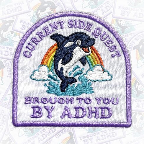 السعي الجانبي الحالي مقدم لك من ADHD Patch 3 بوصات مضحك الحيوان Orca لطيف الفكاهة الحديد على / خياطة على بقع التطريز النسيج زين لقبعات سائقي الشاحنات الملابس حقيبة الظهر DIY الملحقات الأصدقاء الهدايا in Kuwait