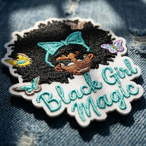 22PCS Black Girl Magic Patches, Empowerment Quote Embroidered Appliques for Clothes, Jackets, Hats & Bags, Iron-On or Sew-On Set in Kuwait