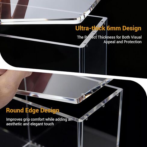 Acrylic Box, 6mm Ultra Thick Protector case with Magnetic lid and Round Edges, Clear dust-Proof Display for TCG Elite Trainer Boxes, Premium Storage Including Cleaning Cloth and Gloves. in Saudi Arabia