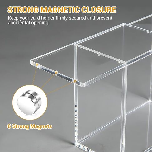 Acrylic Box, 6mm Ultra Thick Protector case with Magnetic lid and Round Edges, Clear dust-Proof Display for TCG Elite Trainer Boxes, Premium Storage Including Cleaning Cloth and Gloves. in Saudi Arabia