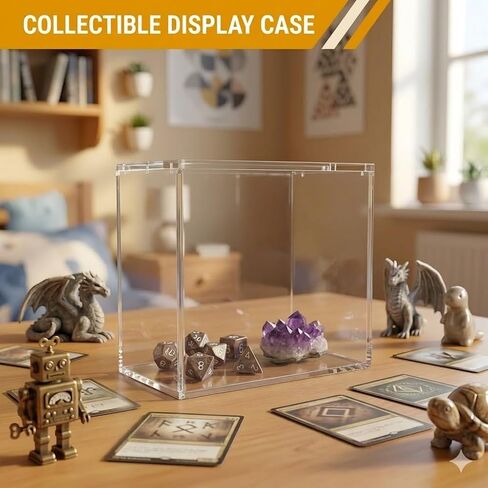 Acrylic Box, 6mm Ultra Thick Protector case with Magnetic lid and Round Edges, Clear dust-Proof Display for TCG Elite Trainer Boxes, Premium Storage Including Cleaning Cloth and Gloves. in Saudi Arabia