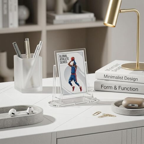 Card Display Stand, 10 Pack Acrylic Trading Card Display Stands, Cards Stands for Challenge Coin Graded Sports Trading PSA Baseball Cards (3.8 Inch Tall) in Saudi Arabia