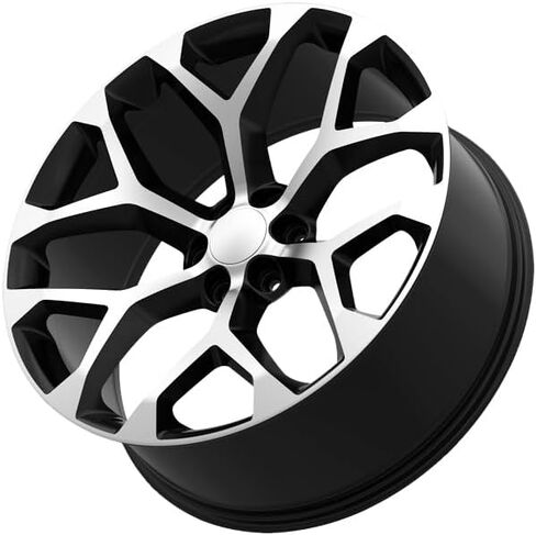 Replica 177BM New Snowflake 20x9 6x5.5" +24mm Black/Machined Wheel Rim 20" Inch in Saudi Arabia