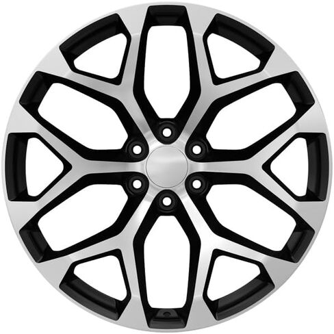 Replica 177BM New Snowflake 20x9 6x5.5" +24mm Black/Machined Wheel Rim 20" Inch in Saudi Arabia