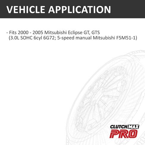ClutchMaxPRO Performance Stage 2 Clutch Kit Compatible with Mitsubishi 2000-2005 Eclipse GT GTS 3.0L V6 6G72 F5M51-1 5-speed (CP05105HD-ST2) in Kuwait