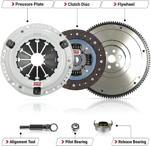 CMP Stage 2 Sport Clutch Kit with Flywheel fits 1992-2005 Civic 1993-1995 Civic Del Sol 1.5L, 1.6L 1.7L D15 D16 D17 in Kuwait