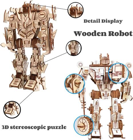 3D Wooden Puzzles Robot for Adults 4 in 1-660+pcs Robot STEM Building Set 1:10 Scale Building Puzzles Wooden Robots Model Kit,Ideal Gift for Adults Men Women Hobbies for Birthday & Christmas in Saudi Arabia