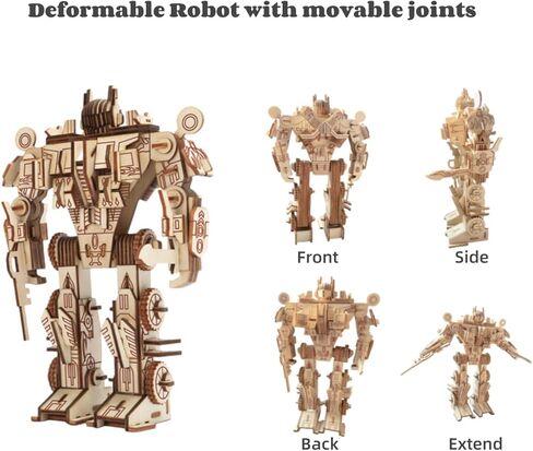 3D Wooden Puzzles Robot for Adults 4 in 1-660+pcs Robot STEM Building Set 1:10 Scale Building Puzzles Wooden Robots Model Kit,Ideal Gift for Adults Men Women Hobbies for Birthday & Christmas in Saudi Arabia