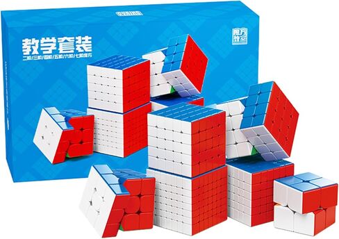 Moyu Meilong 2x2 3x3 4x4 5x5 مجموعة مكعبات تعليمية بدون ملصقات سرعة حزمة هدية للأطفال البالغين 4 عبوات in Kuwait