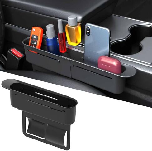 Car Seat Gap Filler Organizer, Expandable Seat Gap Filler with Storage Slot, Anti-Drop Car Seat Gap Organizer for Phone, Keys, Wallet, Universal Fit for Car SUV Truck in Saudi Arabia