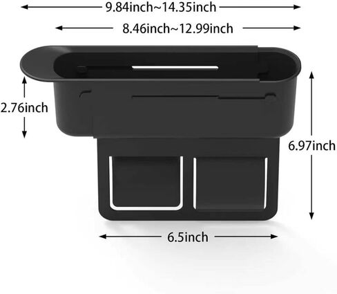 Car Seat Gap Filler Organizer, Expandable Seat Gap Filler with Storage Slot, Anti-Drop Car Seat Gap Organizer for Phone, Keys, Wallet, Universal Fit for Car SUV Truck in Saudi Arabia