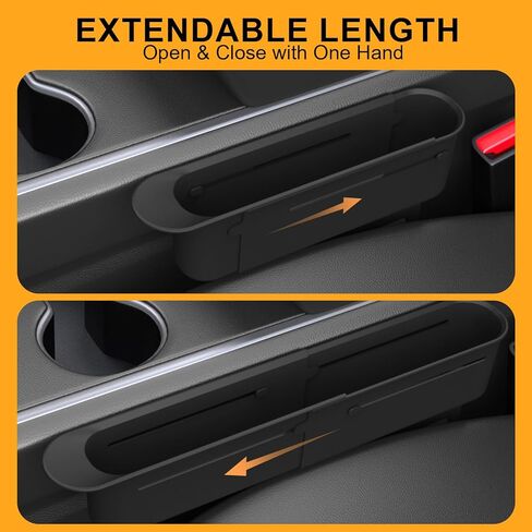 Car Seat Gap Filler Organizer, Expandable Seat Gap Filler with Storage Slot, Anti-Drop Car Seat Gap Organizer for Phone, Keys, Wallet, Universal Fit for Car SUV Truck in Saudi Arabia