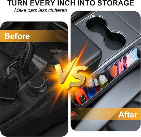 Car Seat Gap Filler Organizer, Expandable Seat Gap Filler with Storage Slot, Anti-Drop Car Seat Gap Organizer for Phone, Keys, Wallet, Universal Fit for Car SUV Truck in Saudi Arabia