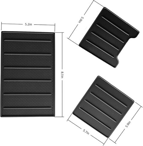 Center Console Tray Liner Compatible with 2022-2026 Tundra & 2023-2026 Sequoia Accessories Anti-Slip Hexagonal Black Silicone Material Center Console Organizer Protective Pad (for 1794) in Kuwait