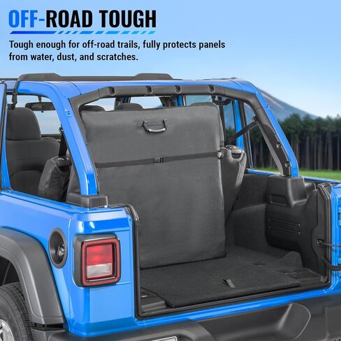 حقيبة تخزين علوية صلبة من MAIKER OFF ROAD Freedom مع مقبض متوافق مع Jeep Wrangler 1987-2025 JK JL JT CJ YJ TJ، حقيبة حماية للوحة العلوية من قماش أكسفورد 600D شديدة التحمل in Kuwait