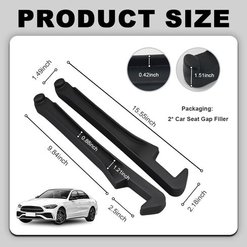 3 in 1 Car Seat Gap Filler 2 Pack,2026 Upgraded Car Side Seat Gap Filler with Organizer Slot & Hook,Universal in Between Cars Seats Catcher Cars Accessories to Avoid Item Drop in Kuwait