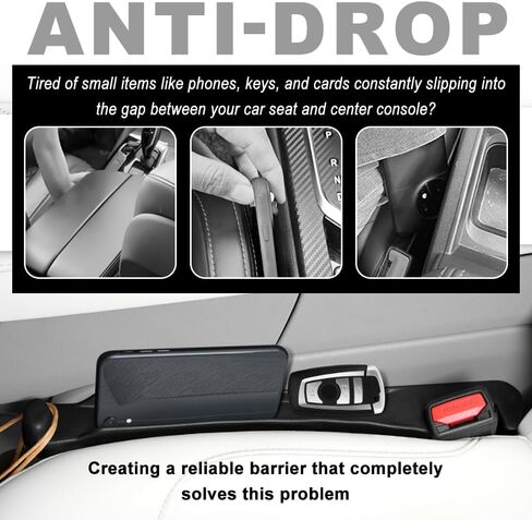 3 in 1 Car Seat Gap Filler 2 Pack,2026 Upgraded Car Side Seat Gap Filler with Organizer Slot & Hook,Universal in Between Cars Seats Catcher Cars Accessories to Avoid Item Drop in Kuwait