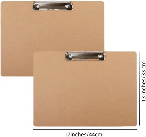 2 Pieces Landscape Clipboard with Clip,Large Wooden Drawing Clipboard,Watercolor Boards,Work clipboard for Painting,Sketching,Engineering Drawings,Dooding,Note Taking Office Supplie (Brown, 11x17") in Saudi Arabia