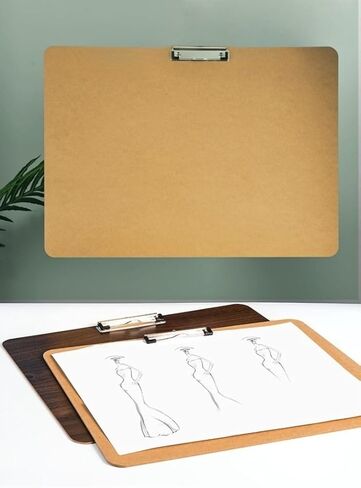 2 Pieces Landscape Clipboard with Clip,Large Wooden Drawing Clipboard,Watercolor Boards,Work clipboard for Painting,Sketching,Engineering Drawings,Dooding,Note Taking Office Supplie (Brown, 11x17") in Saudi Arabia
