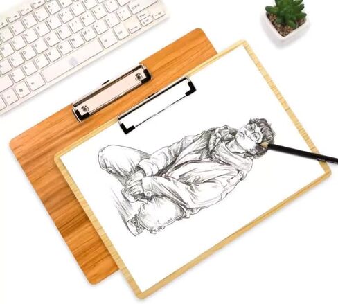 2 Pieces Landscape Clipboard with Clip,Large Wooden Drawing Clipboard,Watercolor Boards,Work clipboard for Painting,Sketching,Engineering Drawings,Dooding,Note Taking Office Supplie (Brown, 11x17") in Saudi Arabia