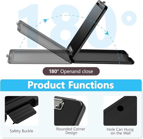 Clipboard with Storage, 8.5 x 11 Storage Clip Board with Low Profile Clip, Heavy Duty Nursing Foldable, Suitable for Classroom, Teacher, Coaches, Office School Supply(Black) in Saudi Arabia