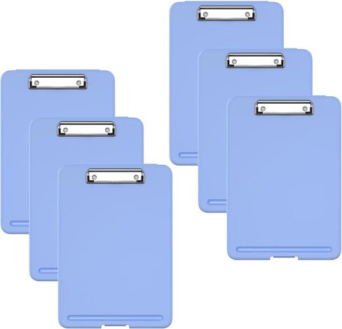 Clipboard with Storage, 8.5 x 11 Storage Clip Board with Low Profile Clip, Heavy Duty Nursing Foldable, Suitable for Classroom, Teacher, Coaches, Office School Supply(Black) in Saudi Arabia