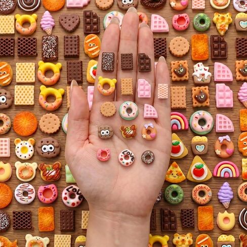 RAHHLIZS 60 PCS Food Themed Resin Charms Slime Charms Cute Set, Mixed Lot Mini Food Charm for DIY Handicrafts, Decorations, Hairpins, Scrapbook, Decorations in Saudi Arabia