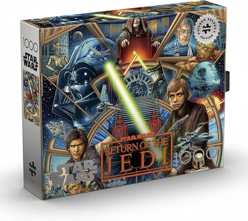لغز الصور المقطوعة من Buffalo Games Star Wars Return of the Jedi End of an Era مكون من 1000 قطعة - 26.75 × 19.75 بوصة، يتضمن ملصقًا - ملصق دارث فيدر - صندوق زينة من الرقائق المعدنية - لغز حرب النجوم للبالغين in Kuwait