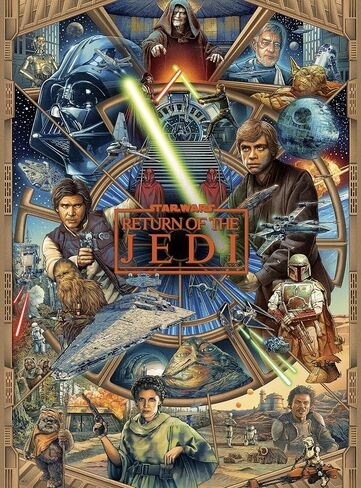 لغز الصور المقطوعة من Buffalo Games Star Wars Return of the Jedi End of an Era مكون من 1000 قطعة - 26.75 × 19.75 بوصة، يتضمن ملصقًا - ملصق دارث فيدر - صندوق زينة من الرقائق المعدنية - لغز حرب النجوم للبالغين in Kuwait