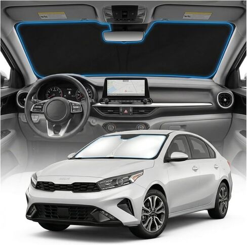 for KIA Forte Sun Shade Windshield Cover - Custom Fit Forte Accessories 2019-2024 2025 Sunshade Foldable UV Protection & Heat Shield Sun Visor Accessories in Saudi Arabia