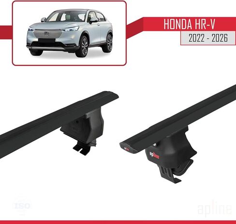 متوافق مع Honda HR-V 3 2022-2026 ACE-4 رف سقف السيارة شريط متقاطع من الألومنيوم الأسود 2 بار in Saudi Arabia