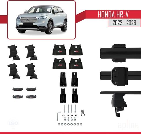 متوافق مع Honda HR-V 3 2022-2026 ACE-4 رف سقف السيارة شريط متقاطع من الألومنيوم الأسود 2 بار in Saudi Arabia