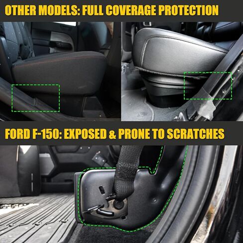 غطاء سفلي جانبي للمقعد الخلفي متوافق مع 2021-2025 2026 Ford F150 لوحة مضادة للركلة اليسرى واليمنى للمقعد السفلي حافة جانبية للصف الثاني واقي المقعد السفلي لملحقات 2024 F-150 in Kuwait