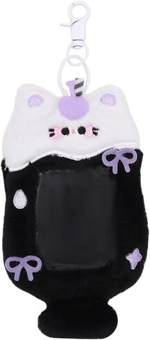 Cute Plush Kpop Photocard Holder with Keychain Photo Sleeve Bank ID Credit Card Holder Protector Stationery,Devil Cat in Saudi Arabia