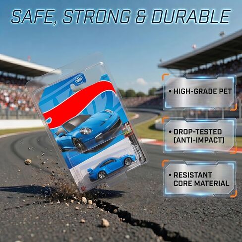 40 Pack Clear Clamshell Protector Cases for 1:64 Mainline Carded Cars, Wall Mount Storage Display Compatible with Hot Wheels and Matchbox, 7.5 x 5 x 2 in in Saudi Arabia