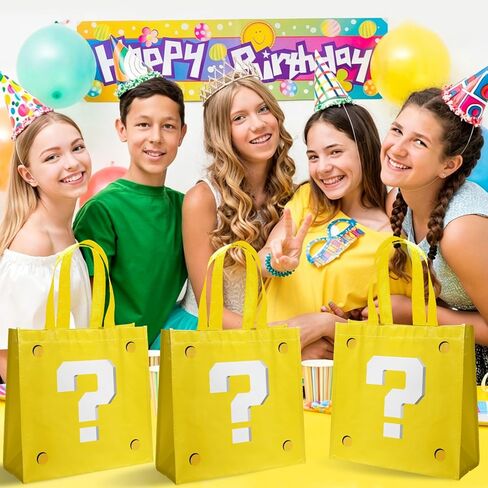 20Pcs Yellow Goodie Bags Non Woven Mini Cartoon Bags for Snacks Party Bags for Birthday Party Decorations Supplies in Saudi Arabia
