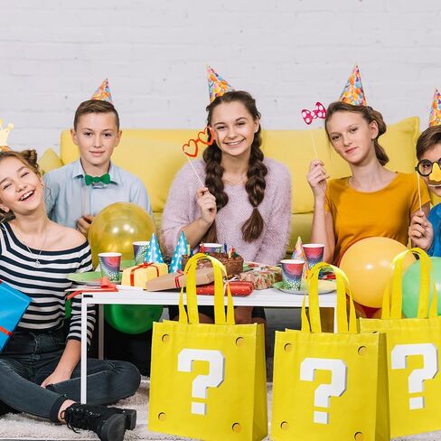 20Pcs Yellow Goodie Bags Non Woven Mini Cartoon Bags for Snacks Party Bags for Birthday Party Decorations Supplies in Saudi Arabia