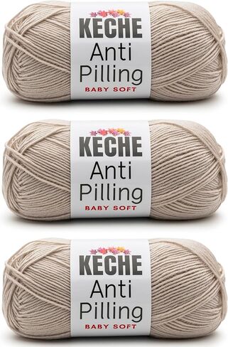 Soft DailyKnit DK Yarn, 100% Anti-Pilling Acrylic for Knitting Crocheting, Light Weight #3 (3.52 oz / 274 Yds) 1 Skein - Red in Saudi Arabia
