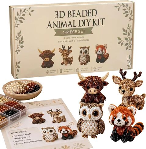 Hamosky 3D Beaded Animal DIY Kit, Handmade 3D Beadwork Art Craft Set, DIY Animals Beadwork Craft Kits,Beginner Friendly Craft Kit with Step-by-Step Instructions for Teenss (Nativity Scene) in Saudi Arabia