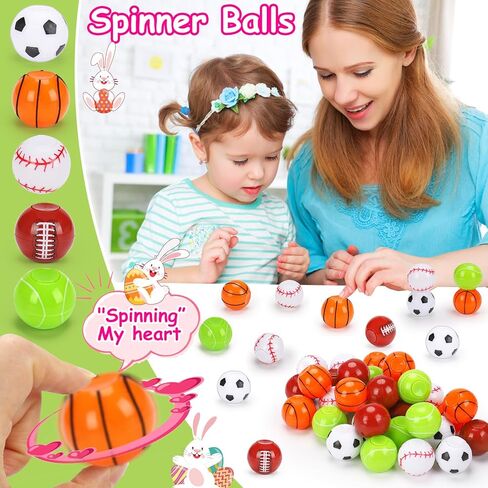 Fidget Spinner Balls kids Goodie Bag Stuffer Gift Christmas Stocking Stuffer Party Favors Birthday Supplies Classroom Treasure Box Carnival Prizes Bulk Treat Pinata Fillers Mini Toddler Boy Girl in Saudi Arabia