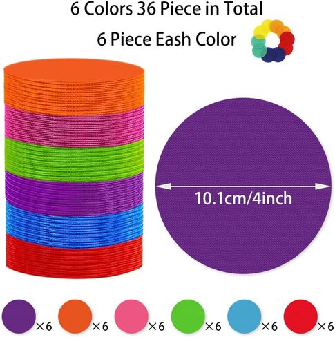 36 Pcs Carpet Spot Markers Carpet Spots for Classroom 4 Inch Circle Dots Markers 6 Colors Floor Dot for Decoration Elementary Teachers Student Kindergarten Preschool Yoga Standing in Saudi Arabia