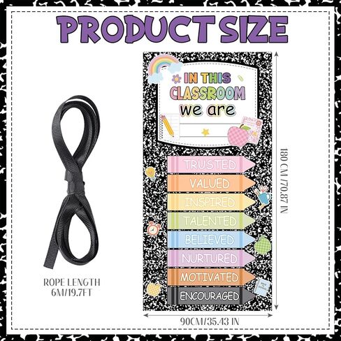 Breling Classroom Welcome Door Cover Composition Notebook Back to School Banner Welcome Wall Door Decor Porch Sign for First Day of School Preschool Classroom Sign Decor(Composition) in Kuwait