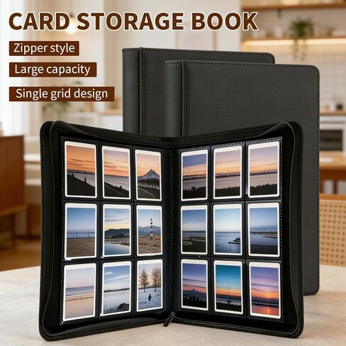 288 Card Trading Card Binder for Trading Cards – 9 Pocket Ringless Double Sided Pages| Large Capacity Side-Loading 3''x4'' Baseball Card Binder, Premium Storage for TCG & Sports Cards, PVC-Free in Kuwait