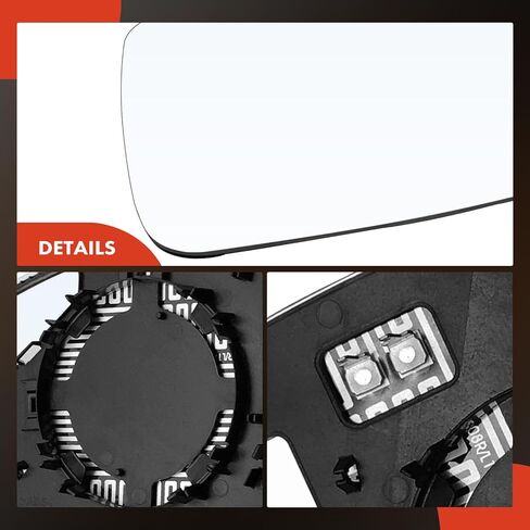 A-Premium Right Passenger Side Heated Mirror Glass with Backing Plate - Compatible with Volvo XC60 2018-2023, V90 Cross Country 2017-2021 - Exterior Side View Convex Mirror in Kuwait