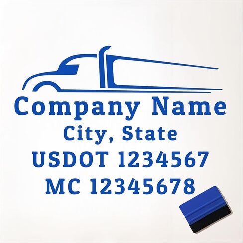 Set of 2 Custom USDOT Decals – Personalized Truck Door Stickers with Optional Company Logo, Squeegee Included, Weatherproof Vinyl for DOT, MC Number, Tow Truck, or Van in Saudi Arabia